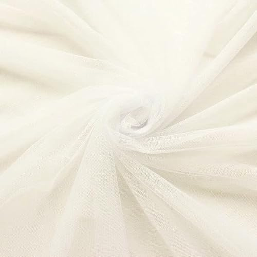 STOFFKONTOR Braut Tüll Stoff Soft Touch - Meterware, Farbe Ecru - zum Nähen von Bekleidung, Schleier, Dekoartikeln UVM.