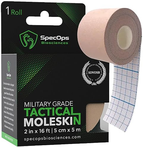 Hiking & Running Thin Moleskin for Blisters – Trusted by Champions! Featuring 2477 Square Centimeters of Super-Adhesive, Durable Moleskin Tape, it Stays Put Even During The Most grueling Adventures.