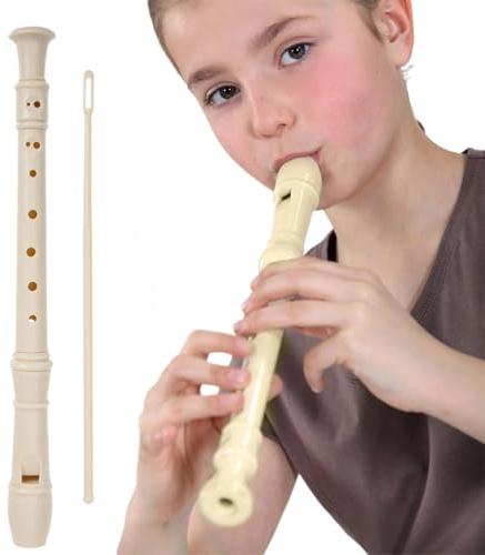 MWUMRCM Flauto dolce soprano ABS Flauto Soprano per Bambini e Principianti, 8 Fori, 3 Pezzi, Con Bastoncino per Pulizia, Manuale in Inglese, Registratore