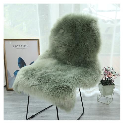 SMTCM Faux Lammfell Schaffell Teppich 60 * 90cm Lammfellimitat Carpet Longhair Felloptik Flauschige Weicher Fellteppich Stuhlkissen Bodenteppich Sitzfelle Nachahmung Wolle Matte für Sofa Wohnzimmer