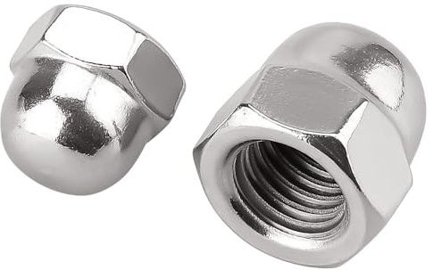 M12-1.75 Acorn Hex Cap Nuts (10 pcs), 304 Stainless Steel 18/8, Coarse Thread, Bright Finish, Acorn Dome Head Cap Nuts, Fayeploo