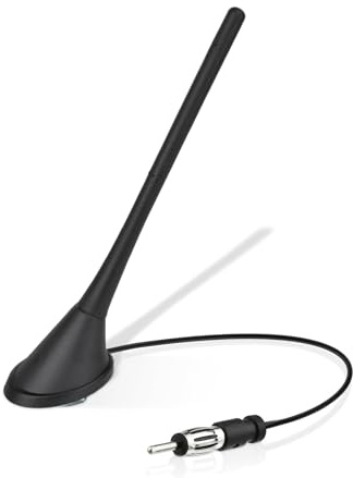 Eightwood Roof Mount FM AM Stereo Adjustable Antenna Mast, Universal Car Radio Antenna with DIN Male Connector for Vehicle Car Truck SUV Marine Boat Radio Stereo Receiver