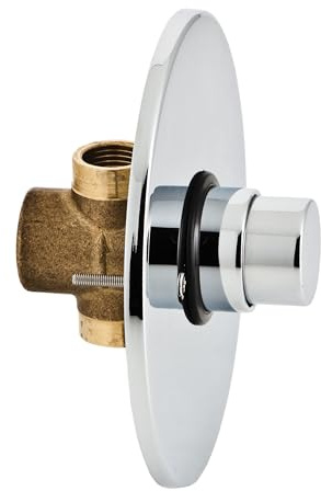 HOMSSY Robinet poussoir temporisé mural encastré – fermeture automatique 3–5 s, économie d’eau, acier inoxydable, garniture chromée incluse, filetage M-M 1/2