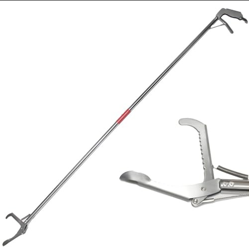 MORECP 60 Professional Snake Grabber Tongs，Stainless Steel Snake Tongs with Collapsible Wide Jaw, Reptile Handling Tool, Snake Catcher