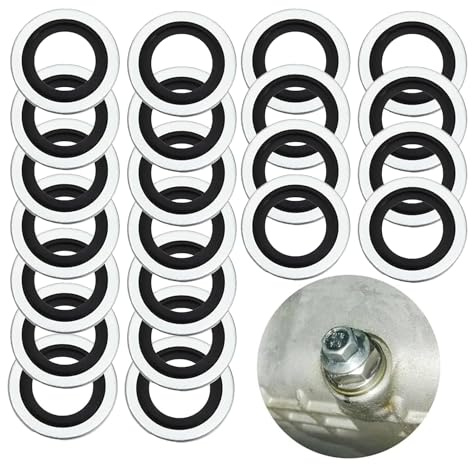 Lot de 20 joints de bouchon de vidange d'huile en aluminium pour Peugeot Citroën Renault, accessoires automobiles de rechange 110265505R, 6079970345, 8200641648, 7700266044 (20 PCS, Taille Unique)