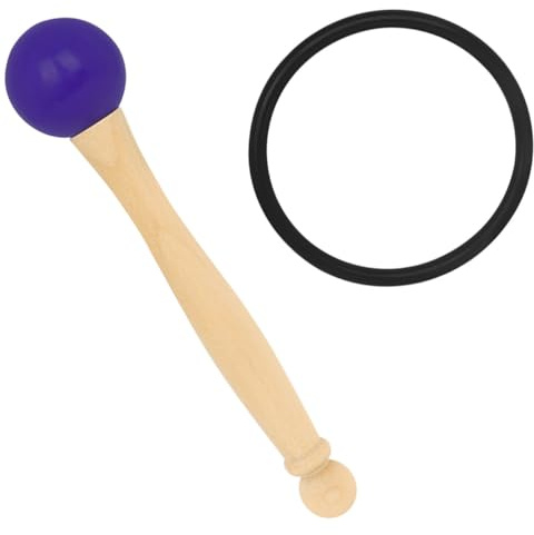 Toddmomy Juego De Mazos Para Cuencos Con Mango De Madera y Anillo De Goma Antideslizante Para Cuenco De Cristal, Accesorio Compacto Para Meditación y Sonido Terapéutico