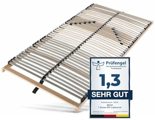 Sleepneo Lattenrost 140x200, 42 Latten, Ergonomischer 7-Zonen-Lattenrost 140 x 200 cm aus Buchenholz, Selbstmontage, hohe Traglast bis 150Kg