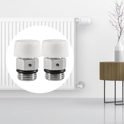 Confezione da 2 valvole di sfiato automatiche per termosifoni per sistemi di riscaldamento, per rimuovere efficacemente l'aria dai radiatori e migliorare l'efficienza del riscaldamento (rame 3/8)
