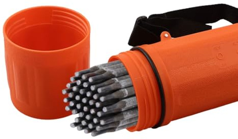 Helilyco 1 contenitore per tubo di saldatura, capacità di 4,5 kg, per elettrodi MMA, supporto in plastica resistente all'umidità, con bilancia per il trasporto, nero, verde, arancione, blu