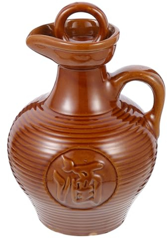 MAGICLULU Brocca da Vino in Ceramica 500 Ml Rilievo Tridimensionale, Contenitore per Servire Vino e Birra la Casa e Ristorante, Pentola Elegante e Resistente per Uso Prolungato
