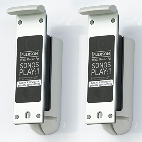 Flexson Wandhalterung für Sonos PLAY:1 mit Befestigungssatz ,1 Paar, weiß