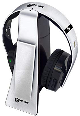 Geemarc CL7400 Opti - Amplified Wireless TV Headphones with Optical Connector - Over Ear Headphones for TV, Smartphones and PC - Low to Severe Hearing Loss - UK Version