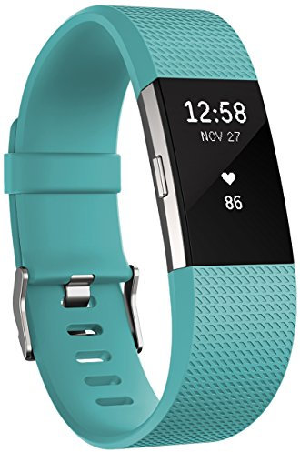 Fitbit Charge 2 Standard Bracelet d'activité et de suivi de la fréquence cardiaque, Mixte Adulte, Turquoise, Taille S