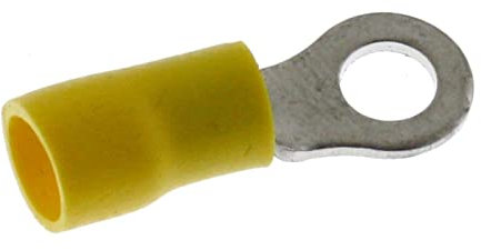 Lumonic 25x capocorda ad anello M5 parzialmente isolato 4-6mm² I capocorda ad anello giallo I set di capocorda, capocorda ad anello M5, capocorda ad anello, capocorda con occhiello