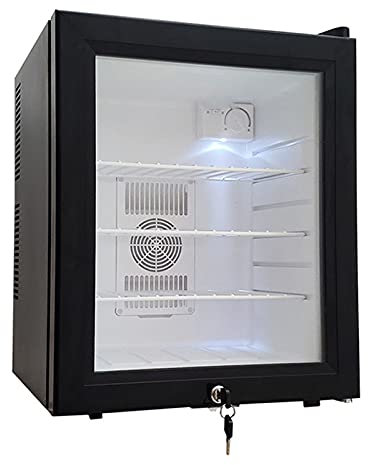 Boissons Réfrigérateur et Cooler, 60 Can Mini frigo avec porte en verre, petit réfrigérateur avec tablettes ajustables Noir inoxydable Réfrigérateurs d'affichage en acier