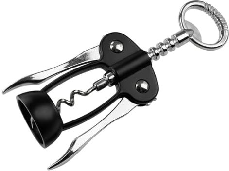 Fackelmann Specter 49761 Cavatappi a Leva, Apribottiglie di vino, Nero Opaco, Plastica, Acciaio, 16,5 x 5,5 cm