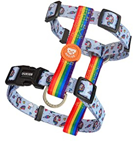 DUKIER - Imbracatura Classica per Cani, Regolabile, Forma di H, Gilet Regolabile per Animali con Blocco di Sicurezza a 4 Punti, Modello Sweets con Doppia Stampa, Taglia L