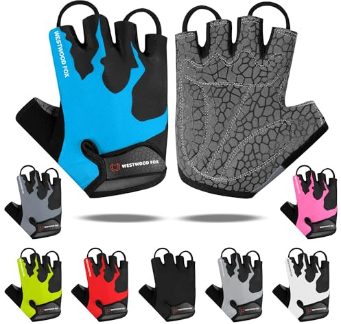 WESTWOOD FOX cykelhandskar halvfinger unisex vadderade grepp palm cykel sommar ridning MTB cykelhandskar för män kvinnor halkfria fingerlösa kort mountainbike rider sport vandring vantar klättring gym