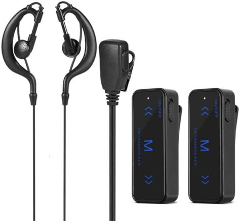 Kit 2x Mini Walkie Talkie, 2-way FM Radio Transceiver + 2 Headphones USB Charge
