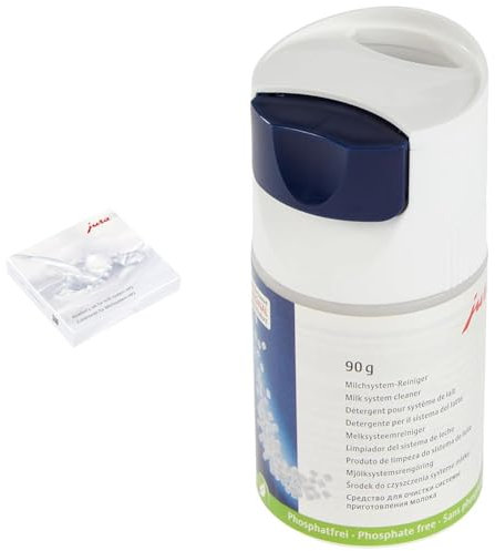 JURA original - Zubehörset für Milchsysteme für One-Touch JURA-Vollautomaten & original - Mini-Tabs zur Milchsystem-Reinigung für 30 Reinigungen - TÜV-zertifizierte Hygiene - 90 g Dosiersystem - 24158