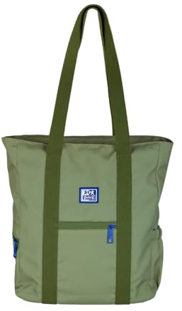 Oxford B-Trendy, Bolso Tote de Hombro o Bandolera, 38cm, Bolsillo Acolchado para Portátil, Poliéster Reciclado RPET, Color Verde Safari
