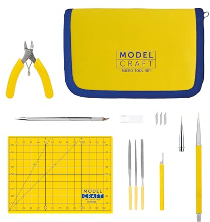Modelcraft Mikroverktygssats – precisionsmodellering hobbykit för skalmodell, krigsspel, gundam, hantverk, byggnad och reparation av modeller