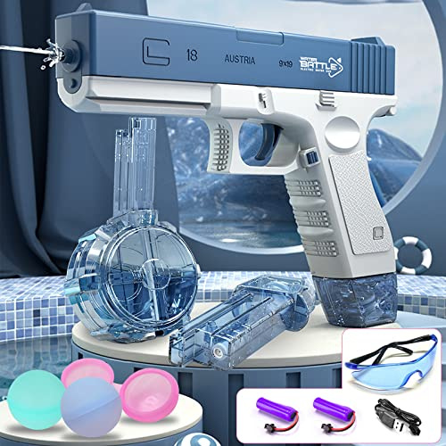 Electric Water Gun for Adults Kids, Rechargeable Automatic Squirt Guns Up to 32 FT Range, 434CC+58CC High Capacity, Summer Gifts for Boys Girls, Summer Swimming Pool Party Beach Outdoor Activity