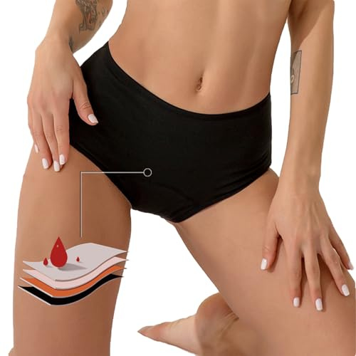Pantalon de natation menstruel pour femme, taille haute 4 plis, étanche, pour filles et adolescentes, super absorbant, séchage rapide, pour la plage et la piscine, Noir , S