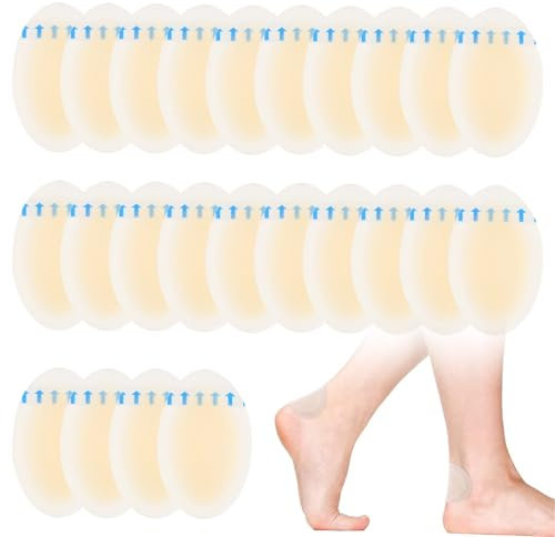 Blasenpflaster, YOURKAY 24 Stück Ferse Blasenpflaster,Hydrokolloid Pflaster,Blister Pads Gel Pflaster,Unsichtbare und Wasserdicht Hydrokolloid Patch, Verhindert Schmerzen durch Blasen an Fersen, Zehen