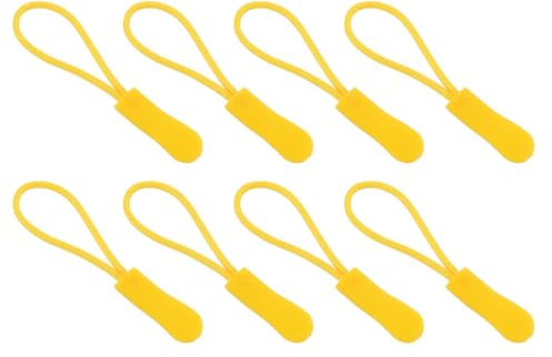 QUARKZMAN 50 Piezas de Tiradores de Cremallera de Repuesto, Extensor de Cordón de Tirador de Cremallera, Fijador de Etiqueta de Pestaña para Chaqueta Bolsos de Mano, 63.3mm Amarillo