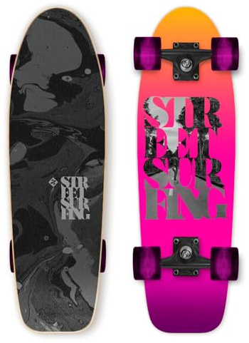 Tabla Cruiser Kicktail 28 Free Soul – Cruiser Compacto de Maple con Ejes Seagull, Ruedas 60 mm y ABEC 9