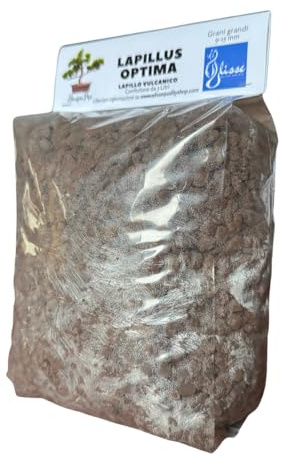 Ulisse® BonsaiPro Lapillus Optima Lapillo Vulcanico Rosso, Terriccio per Bonsai, Pacciamatura, Substrato per Piante Ornamentali, Piante Grasse e Bonsai, Granulometria Grossa (3 litri)
