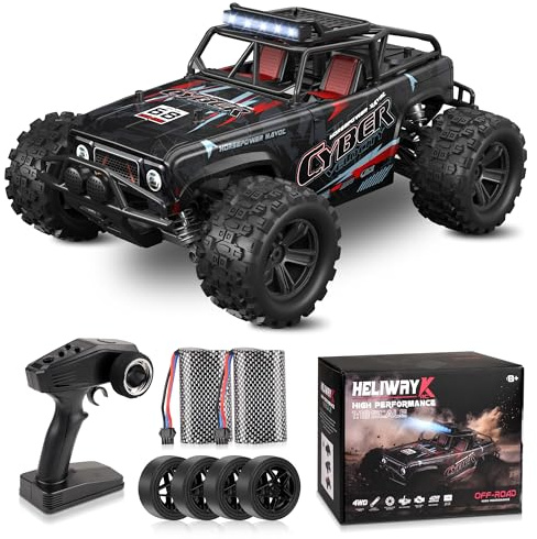 JOYTREKY Voiture Télécommandée - 1:18 Scales High Speed 40KM/H Voiture Rc 4WD Off Road RC Truck 2 Batteries 2.4GHz Tout Terrain Jouet Rechargeable Voitures pour Adultes Garçons Enfants - Vert