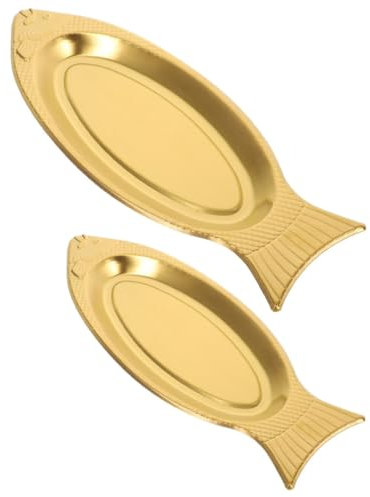 TIDTALEO 2piezas Plato De Pescado Acero Inoxidable Bandeja Para Servir Pescado Plato De Forma De