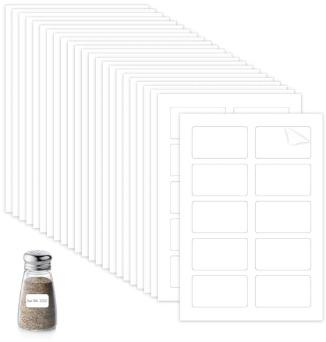 Dcsfadq 300 stycken namnetiketter självhäftande, 8 x 5 cm namnklistermärken avtagbara, tryckbara A4-kläder etiketter avtagbara textiletiketter namnskyltar