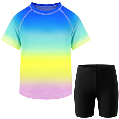 Tokeya Conjunto Traje de Baño para Niños 2 Piezas Protección UV 3-11 Años | Camiseta Manga Corta, Bañador Natación, Secado Rápido, Transpirable Ropa de Baño Conjunto, Piscina Playa Surf Rafting