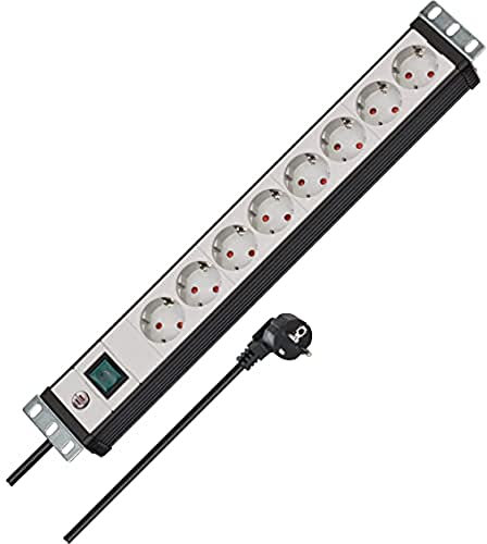 Brennenstuhl Premium-Line regleta enchufes 19 para Armario Rack con 8 Tomas de Corriente (Cable de 3 m, Unidad de distribución, 19 Formato para Montaje, con Interruptor)