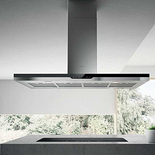 Elica Top Sense Island IXBL/F/120X60 Cappa aspirante a isola Nero, Acciaio inossidabile A