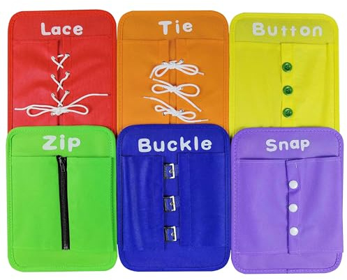LST LISKTO Dress Learning Boards Preschool Early Educational to Basic Life Skills Dress Learning Boards Learn to Button,Buckle,Zip,Snap,Lace & Tie