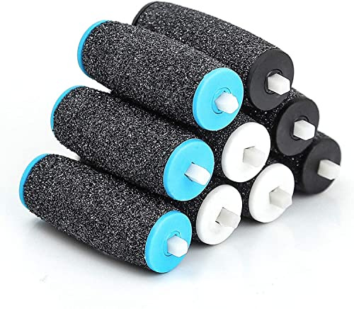 Canvalite 9Pcs Pedi Replacement Rollers, 3 Coarse Levels Includes Extra Rough Hard, Medium Hard and Gentle Hard Skin Remover for Hard Skin Remover