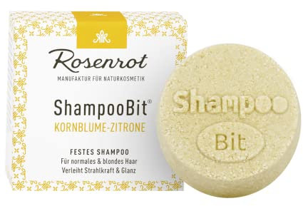 Rosenrot Festes Shampoo mit Kornblume & Zitrone (60 g)