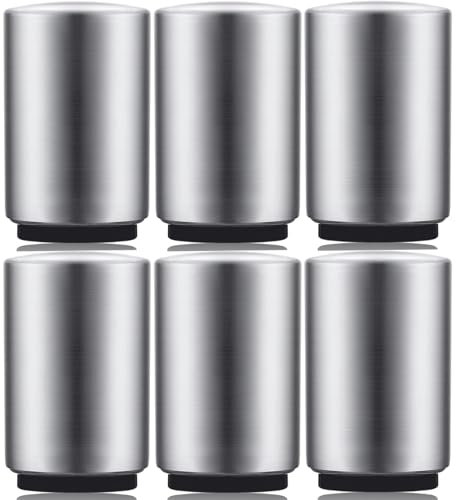 6 Pack Premium Beer Bottle Opener (Silver), Automatic Bottle Openers, Stainless Steel Push Down Beer Opener, No Damage to Bottle Cap, Portable Pop the Top Bottle Opener for Home Bars Camping Party