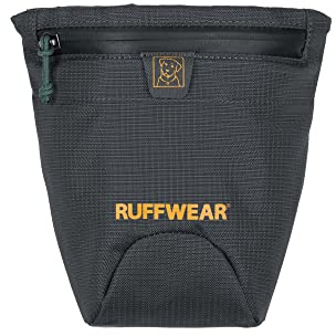 Ruffwear, Pack Out Dog Poop Bag Holder, Hands-Free Waste Dispenser with Belt & Leash Clip, Durable Odor-Proof Doggie Pouch for Trail Walks, Easy-Clean Design, Basalt Gray, Large