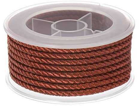 sourcing map Nylon Thread Twine Beading Cord 3mm Extra-Strong Braided Nylon Crafting String for Bracelets Jewelry Making DIY Crafts 4M/13 Feet, Saddle Brown
