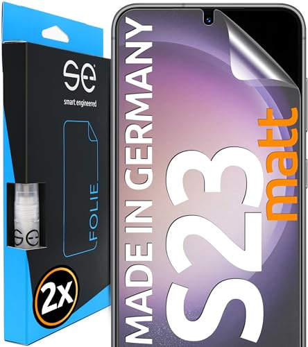 2x se® 3D SCHUTZFOLIE Entspiegelt für Samsung Galaxy S23,Anti-Staub, 100% Fingerabdruck & FaceID kompatibel, einfache blasenfreie Installation, Ultra-Klar, Stoß-Kratzfest, aus Deutschland