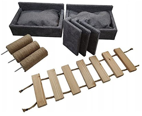 QLS Kletterwand Kletterlandschaft Katzen Katzenliege Wandliege Katzenbett Katzenregal Wandmontage Set 2 (Größe S)