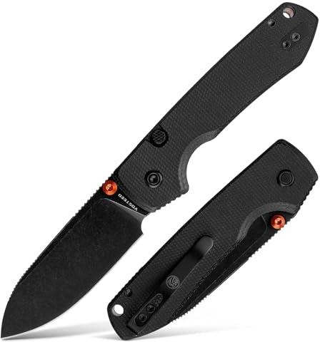 Vosteed Raccoon2.0 EDC Folding Pocket knife with Clip - Top Liner Lock Knife with 3.25 Sandvik 14C28N Steel Blade - Micarta Handle for Camping, Hiking - A2902
