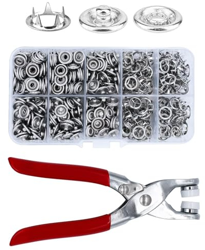 DALAETUS 200 Bottoni Automatici Kits con 1 Attrezzo Pinza, Bottoni a Pressione, Bottoni Automatici a Pressione per Scarpe Abbigliamento Bambini Cappello Tappeto