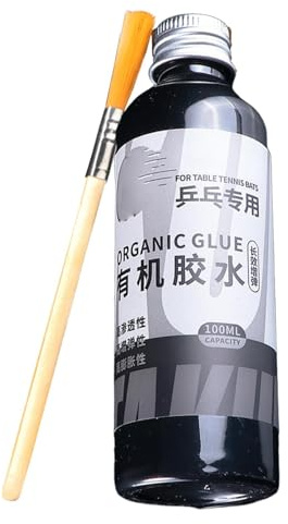 Bordtennislim – racketlim | 100 ml pingpang lim med specialborste | Speed vätska Super Racket gummi bordtennis vätska lim för montering av bordtennis paddelstift