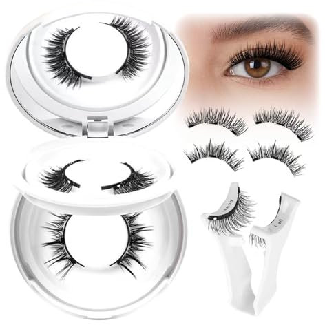 Magnetische Wimpern, 2 Paar Magnet Wimpern Ohne Eyeliner, Magnetwimpern mit Applikator, Wasserdicht Wimpern Magnetisch Natürlicher Look, Kein Kleber erforderlich Wimpern Magnetic, Einfach zu Benutzen